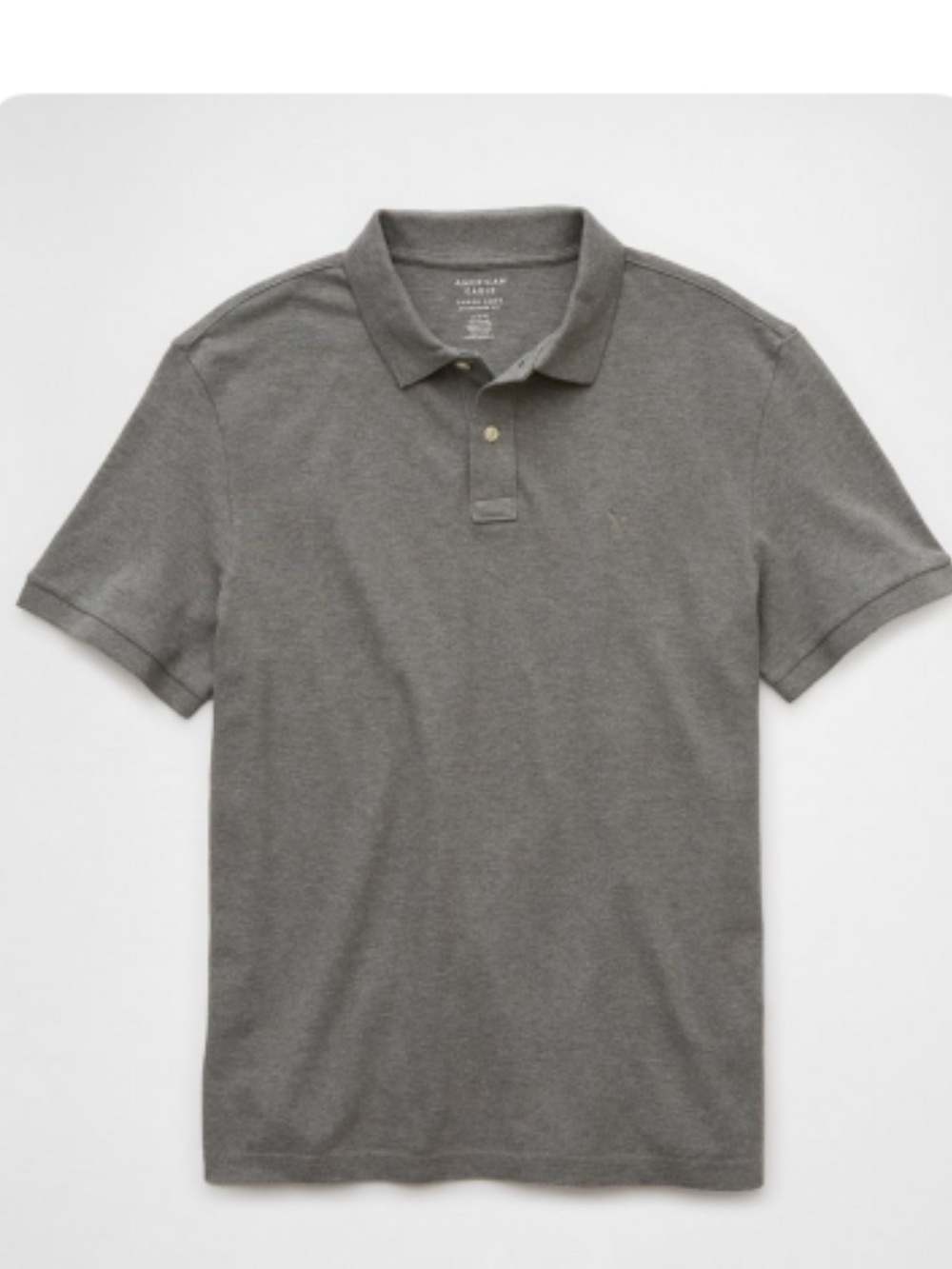 American Eagle Outfitters Grey Pique Polo